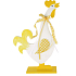 Wooden hen for standing, yellow 27 cm