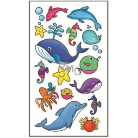 Tattoo decals colored children's Sea World 15 x 8.5 cm