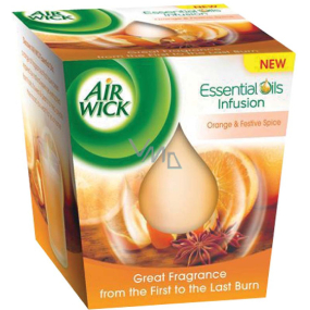Air Wick Essential Oils Infusion Orange and festive spice pice scented candle in glass 105 g