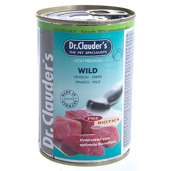 Dr. Clauders Wild Game complete super premium food 96% meat for adult dogs 400 g