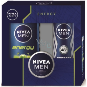 Nivea Men Energy 250 ml shower gel + Protect & Care Power antiperspirant spray 150 ml + Men cream 30 ml, cosmetic set