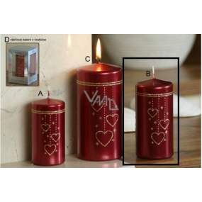 Lima Hearts candle red cylinder 60 x 120 mm 1 piece