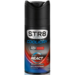 Str8 Cool + Dry Body React antiperspirant deodorant spray for men 150 ml