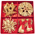 Straw ornaments in a box of 17 pieces