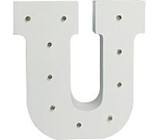 Nekupto Wooden LED Letter U Decoration 16 cm