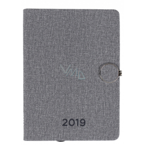 Albi Diary 2019 week with metal buckle Gray 13,2 x 18 x 1,5 cm