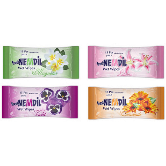 Nemdil Flowers Wet Wipes 15 Pieces