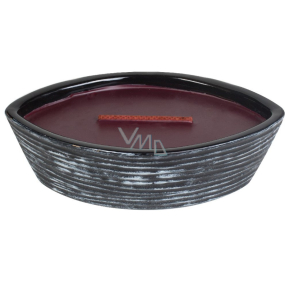 WoodWick Black Cherry - Black Cherry Collection Premium scented candle with wooden wide wick and boat lid 453 g