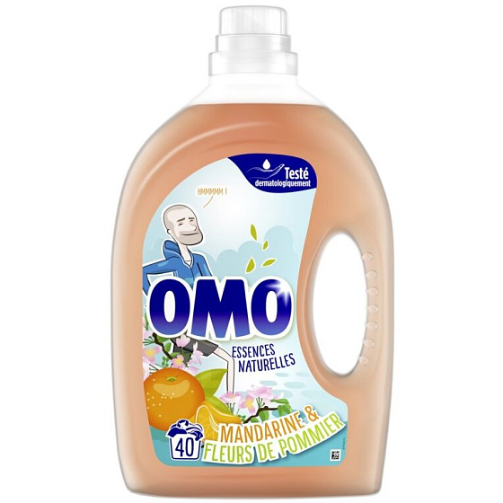 Omo Essences Naturelles Mandarine & Fleurs de Pommier universal gel for washing, white and permanent color laundry 40 doses 2 l