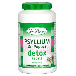 Dr. Popov Psyllium Detox Pro Intensive Body Cleanse, Combination of Fiber and Effective Plant Extracts 120 Capsules / 104 g Dr. Popov Psyllium Detox Pro Intensive Body Cleanse, Combination of Fiber and Effective Plant Extracts 120 Capsules / 104 g