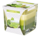 Bispol Green Tea - Green tea three-color scented candle glass, burning time 32 hours 170 g