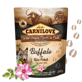 Carnilove Dog Pouch Paté Buffalo with rose petals bloodless pockets for adult dogs 300 g