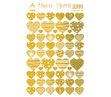 Sheet of Holographic Decorative Heart Stickers Gold 18 x 12 cm 412
