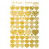 Sheet of Holographic Decorative Heart Stickers Gold 18 x 12 cm 412