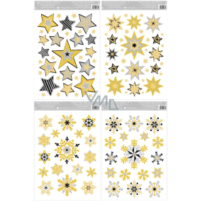Window film without glue with glitter stars and snowflakes 30 x 20 cm