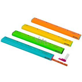 Y-Plus+ Multifunctional ruler 4in1 with pencil, rubber and sharpener 20 cm different colours