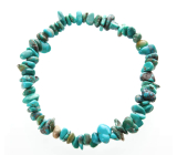 Turquoise bracelet elastic chopped natural stone 19 cm, lucky stone, talisman of travelers and animal lovers