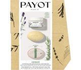 Payot Box Herbier Creme Universelle BIO universal skin cream with lavender oil 50 ml + Solid nourishing cream for body and face with rosemary essential oil 1 piece + Loofah gloves 1 piece, cosmetic set 2022