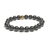 Coal crystal bracelet elastic natural stone, ball 8 mm / 16 - 17 cm