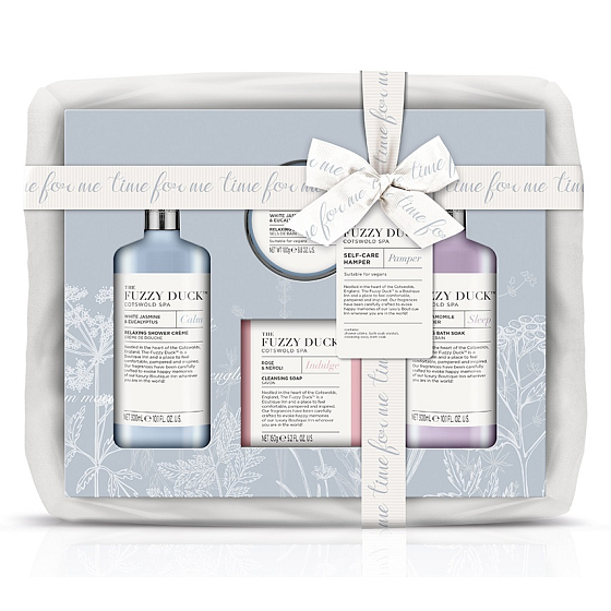 Baylis & Harding Cotswold Spa bath foam 300 ml + shower cream 300 ml + toilet soap 150 g + bath salt 100 g + wicker basket, cosmetic set for women