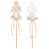 Angel with heart wooden pin 10 cm + skewers 1 piece different types