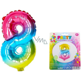 Wiky Inflatable rainbow balloon number 8, 40 cm
