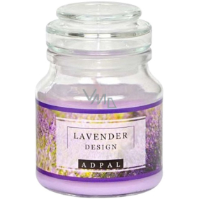 Adpal Lavender Design scented candle glass with glass lid 70 x 100 mm