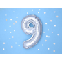 Ditipo Inflatable foil balloon number 9 silver 35 cm 1 piece
