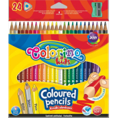 Colorino Crayons triangular 24 colours + pencil sharpener