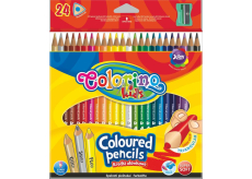 Colorino Crayons triangular 24 colours + pencil sharpener