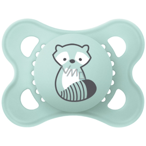 Mam Original silicone orthodontic pacifier 0+ months Turquoise with raccoon