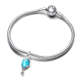 Charm Sterling silver 925 Blue Murano glass balloon, bracelet pendant symbol