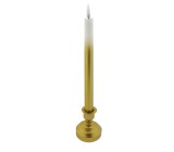 LED candle long on base white - gold 25,5 cm