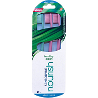 Sensodyne Nourish Healthy Clean Soft toothbrush 3 pieces different colors