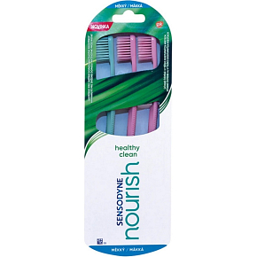 Sensodyne Nourish Healthy Clean Soft toothbrush 3 pieces different colors