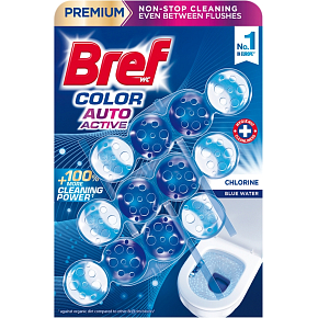 Bref WC Block Color Auto Active Chlorine, 3 × 50 g