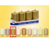 Lima Candle smooth metal gold cylinder 40 x 70 mm 4 pieces