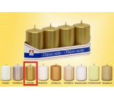 Lima Smooth Metallic Gold Candle Cylinder 40 x 70 mm 4 pieces