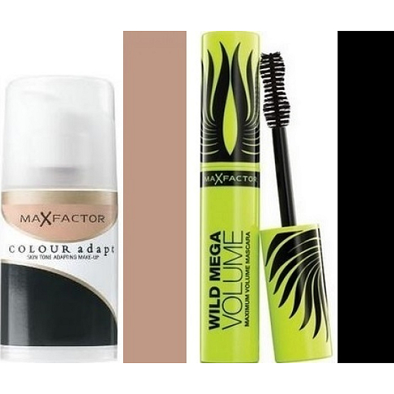 Max Factor Color Adapt makeup 70 Natural 34 ml + Wild Mega Volume mascara black 11 ml