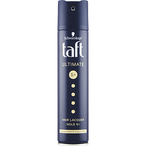 Taft Ultimate, hair spray with maximum hold and shine effect, hold strength 5+, 250 ml
