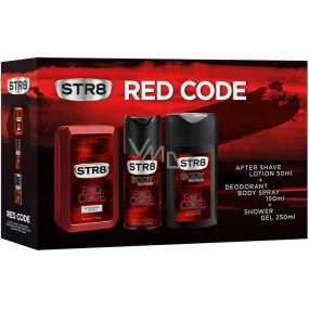 Str8 Red Code aftershave 50 ml + deodorant spray for men 150 ml + shower gel 250 ml, cosmetic set
