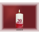 Lima Jubilee 20 years candle white decorated cylinder 50 x 100 mm 1 piece