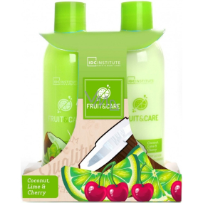 Idc Institute Fruit & Care Coconut, Lime & Cherry shower gel 180 ml + body lotion 180 ml, cosmetic set
