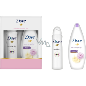 Dove Purely Pampering Cream and Peony Shower Gel for Women 250 ml + Invisible Dry antiperspirant spray 150 ml, cosmetic set