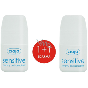 Ziaja Sensitive Creamy ball antiperspirant deodorant roll-on for women 2 x 60 ml, duopack