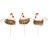 White hen in nest pick 6 cm + skewer 1 piece