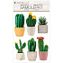 3D Wall Stickers Plastic Cacti 29 x 49 cm