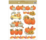 Window foil without glue autumn pumpkin, truck 30 x 42 cm