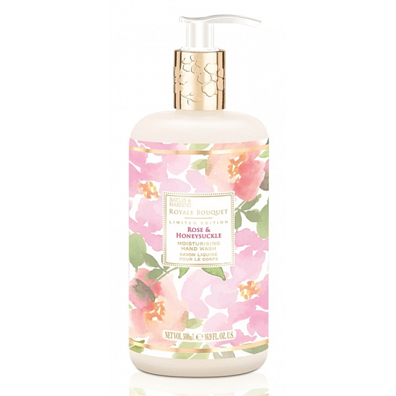 Baylis & Harding Rose and Honeysuckle Liquid Hand Soap Dispenser 500 ml