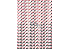 Ditipo Gift Wrapping Paper 70 x 100 cm White with Red, Black, and Gray Butterflies 2 Sheets